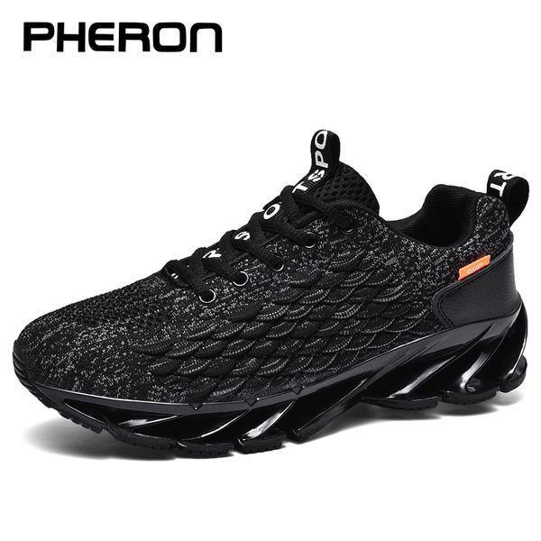 

2019 new fashion blade shoes men plug size 46 comfortables breathable non-leather casual lightweight sneakers, Black