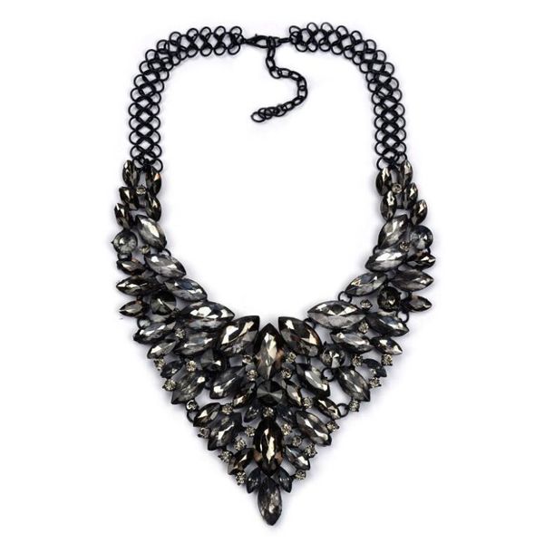 

bohemian pendant colorful fashion statement necklaces for women maxi charm wedding jewelry pendant necklace, Silver