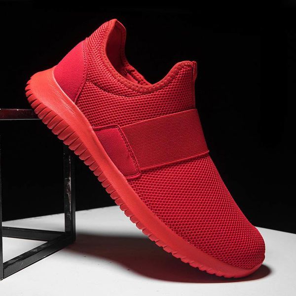 

gnome casual red shoes men big size 39-46 breathable mesh tenis sneakers men brand slip on male shoes pliable walking footwear, Black