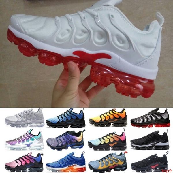 

tn plus mens women running shoes sunset be true yellow triple black white hyper red men trainer sport sneaker size 5.5-11