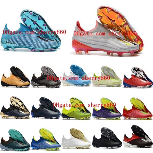 

2019 new mens soccer shoes x 19 fg nemeziz soccer cleats crampons de x 18 fg football boots scarpe calcio messi hot, Black;grey