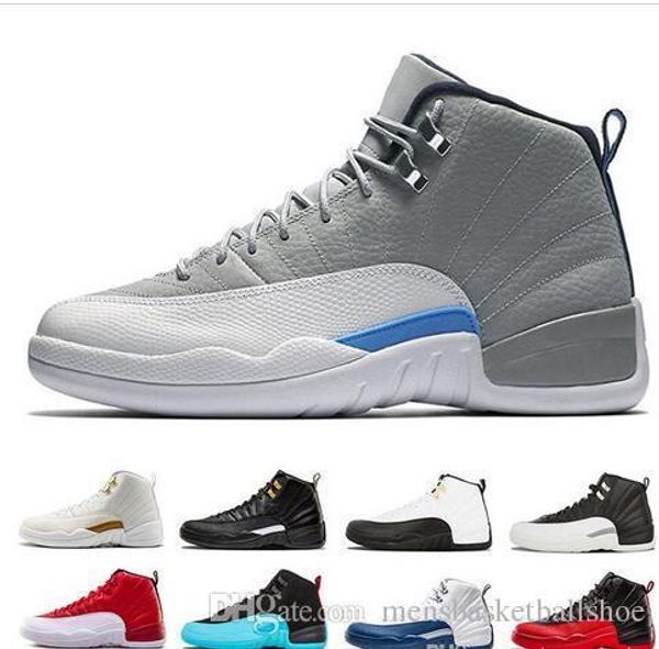 

новые 12 мужские баскетбольные кроссовки 12s кроссовки белый черный плей-офф мастер гамма синий грипп тренажерный зал красный серый спортивн