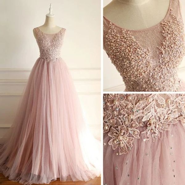 pink strapless gown