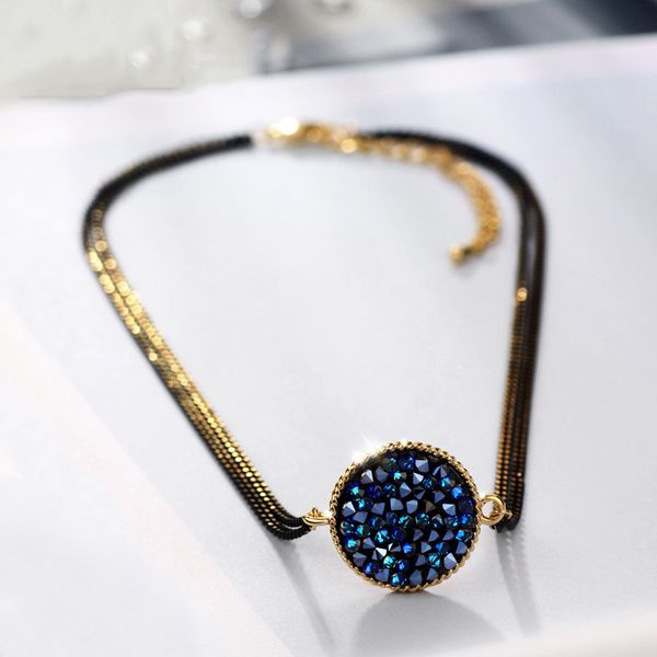 

baffin colorful blue crystals from swarovski wrap bracelet bangles gold color charm hand jewelry for women wedding party gifts, Golden;silver