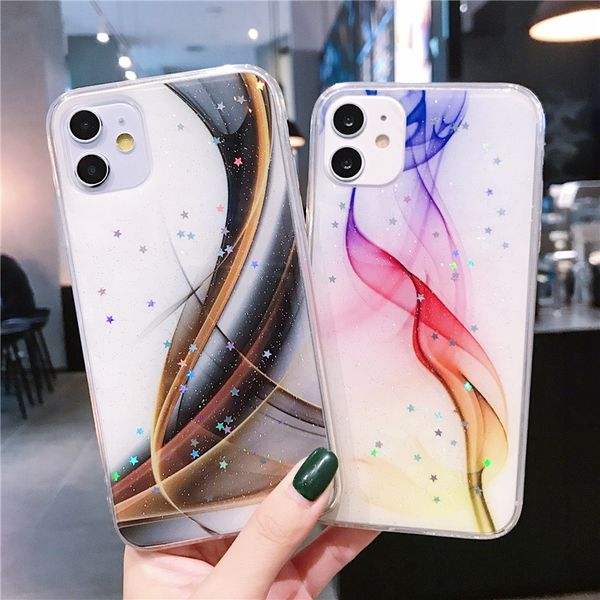 

glitter bling stars colorful phone case for iphone 11 pro max x xr xs max soft tpu back cover for iphone 6 6s 7 8 plus