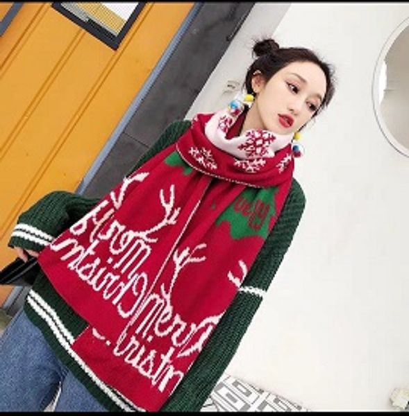 

fashion-christmas 2019 selling fashion and mature scarf winter birthday gift for riends adults warm acrylic scarf, Blue;gray