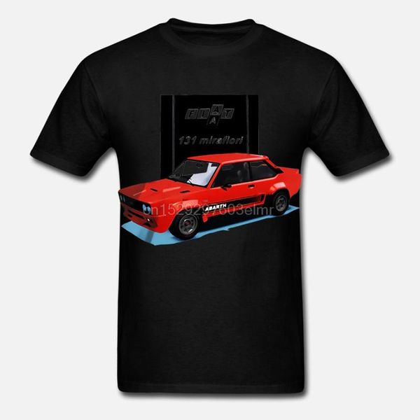

мода человек fiat abarth 131 ралли mirafiori ретро гонки футболка летняя футболка, White;black