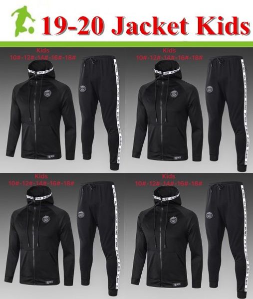 

kids psg tracksuit new 2019 psg kids soccer training suit 2020 mbappe cavani maillot de foot paris hoodie child sportswear jacket kit, Black;red