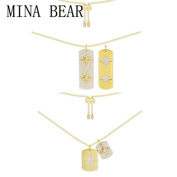 

chains mina bear 2021 moroccan fashion charm sparkling zircon star pendant adjustable necklace women romantic gift, Silver