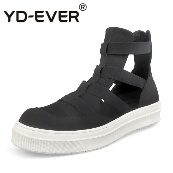 

men casual sandals mens high shoes summer roman shoes flip flops casual beach outdoor anti-skid mens gladiator sandals, Black