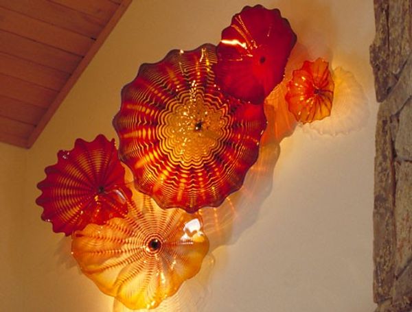 

Elegant tiffany gla wall decoration blown gla plate murano cu tom made murano gla chihuly tyle wall light