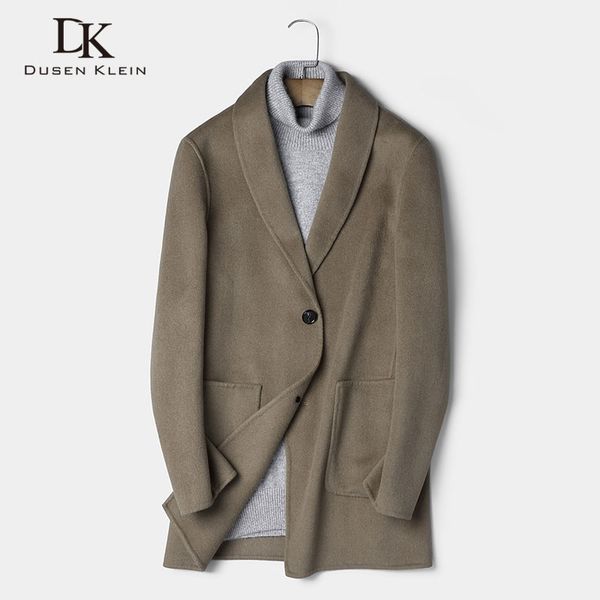 

men wool coat winter woolen jackets casual warm coat 2019 new long 8808, Black