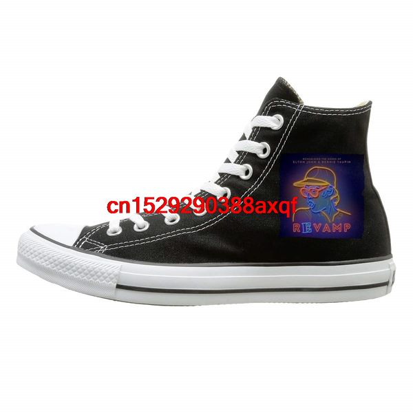 

high-canvas shoes sneaker elton-john casual walking shoes for mens womens, Black