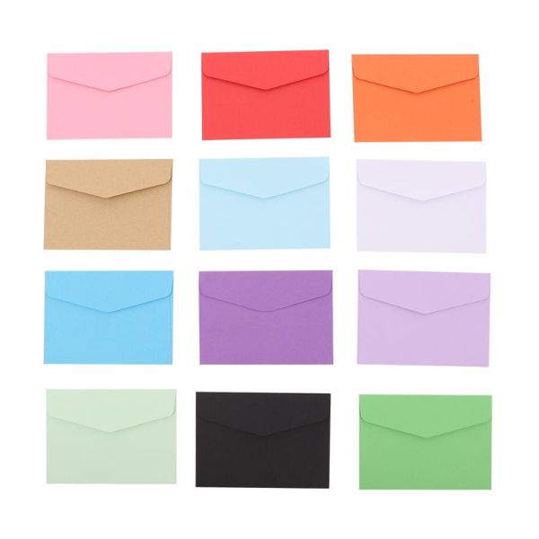 

120pcs mini envelopes small greeting card message card letter stationary storage paper gift (random color