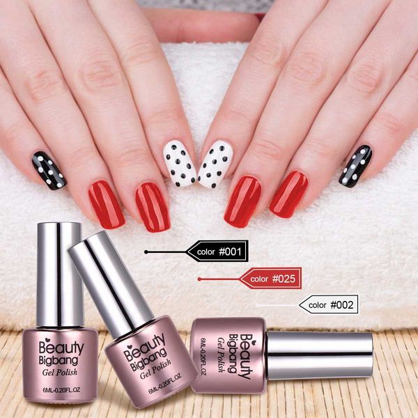 

beautybigbang 36colors pure color 6ml soak-off gel nail polish uv lamp gel varnishes for manicure nail art nails accessoires, Red;pink