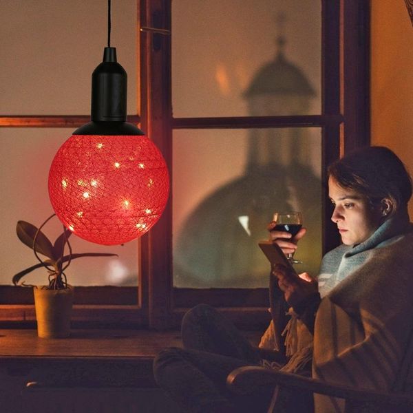 

factory nordic lamp fairy cotton ball led pendant lights garden coffee shop bedroom decor christmas decoration light