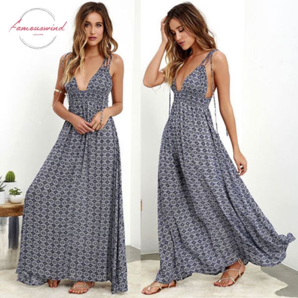 

vintage women spaghetti strap summer dress v neck boho backless long maxi dress beach holiday party women dresses, Black;gray
