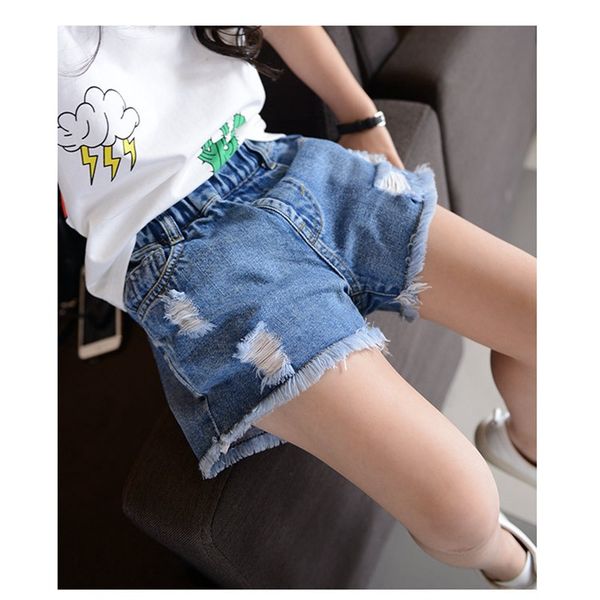 

bosudhsou] ht-1 baby girls shorts jeans summer children shorts kids denim girls clothes toddler girl clothing, Black