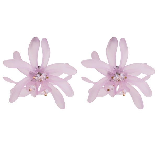 

exaggeration big flower resin stud earrings for girl women fashion jewelry accessories, Golden;silver