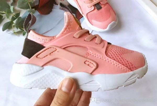 

детская обувь huarache run 4 тройной белый черный розовый красный обувь мальчики trainer infant стиль жизни малышей дети huarache обувь с ко, Black