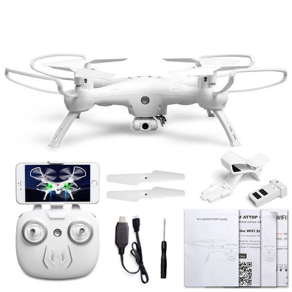 

2.4g w10 intelligent uav drone wifi fpv 480p/720p hd camera 100 meters flight distance one-button take-off/landing rc quadcopter