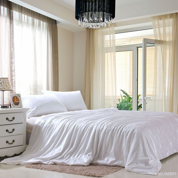 

100% mulberry silk pure naturals blanket/quilt/bedclothes/duvet filling for winter/summer king queen twin size white color
