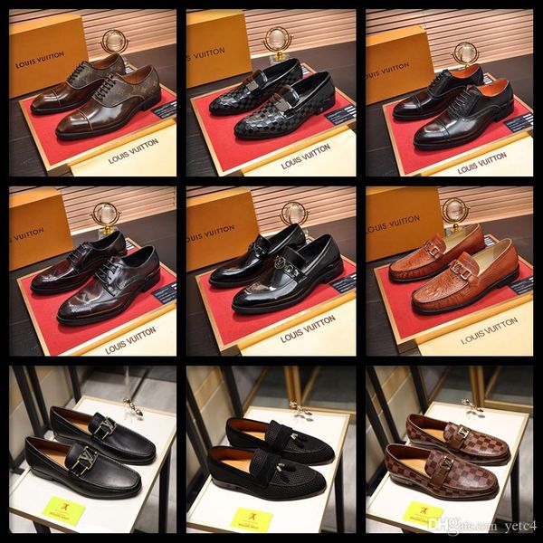 

21ss 2018 luxury brands new arrival men's dress shoes designers pointed toe business shoes comfortable male wedding sh, Black