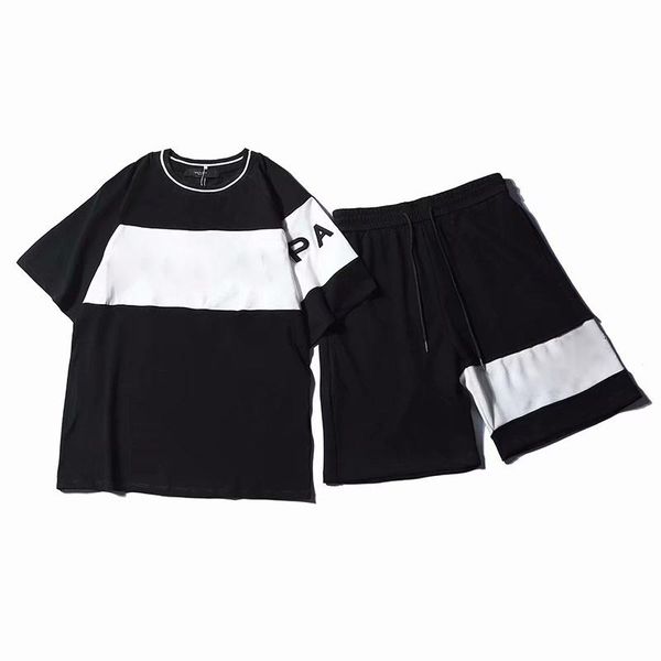 

summer mens womens fashion stylist tracksuit letter embroidery sportsuits for men short sleeves pullover casual jogger pants suits sportsuit, Gray