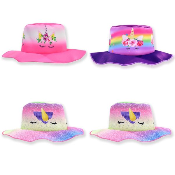 

мультфильм sun hat девушки единорог лето ведро шапки детские цветочные узор ресниц солнцезащитный крем sunhat новое прибытие 9 9tsa l1