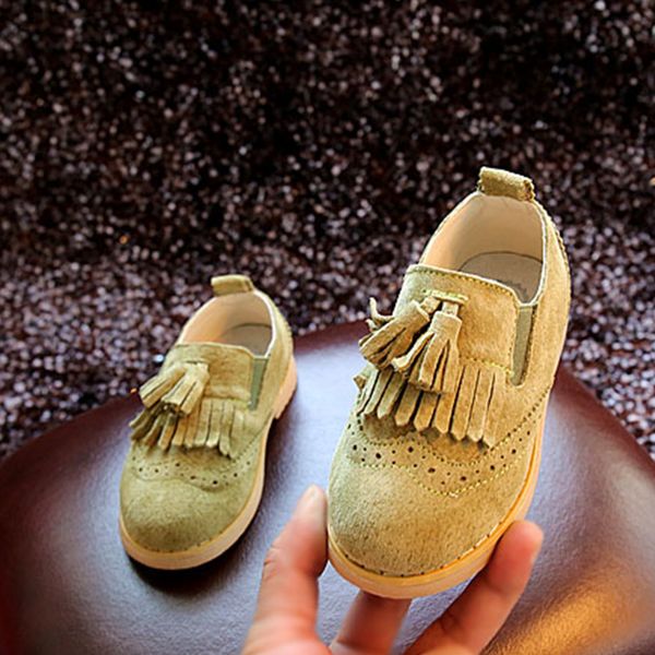 

tassel children shoes genuine leather shoes spring pig leather child princess kids vintage single, Black;grey