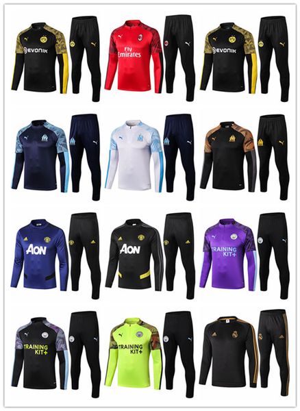 

s03. paris kids soccer tracksuit kit real madrid enfant 2020 2019 frances training suit marseille tracksuits om survetement child football, White
