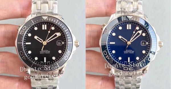 

men's automatic 2824 movement watch professional dive 300m om factory blue ceramic bezel dial watches men axial 41mm eta ocean wristwat, Slivery;brown