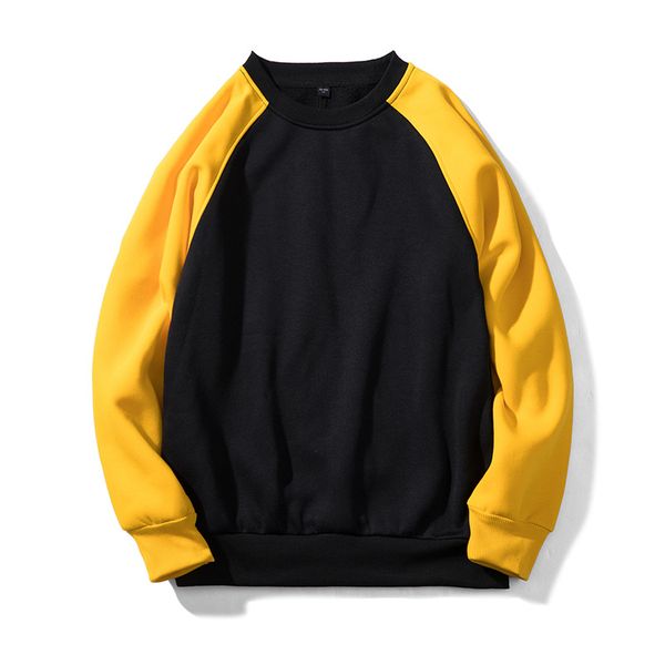 

euro size mixed colors fashion casual luxury round neck sweatshirt winter 2019 new quality fleece thick warm sweatshirt mens-xxl, Black