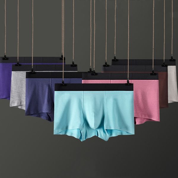 

male modal 3d traceless men's under antibacterial solid color underpants boxer pants, Black;white