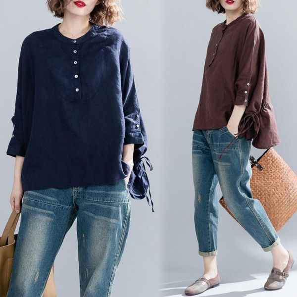 

make the spot price yuan loose big yards cotton long sleeve shirt, White