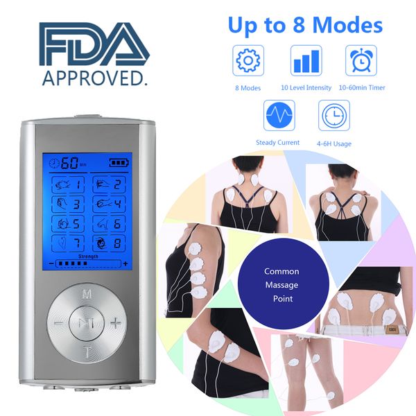 

carevas massager rechargeable electric machine 8 modes tens unit portable pulse massager muscle stimulator therapy body