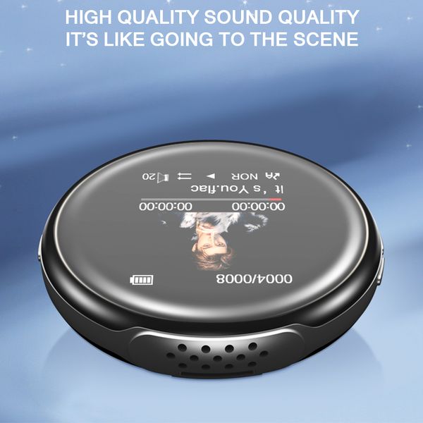 

round mp3 player 8gb mp3 music player tft color screen screen with built-in dual pcm microphone recording fm e-book audio