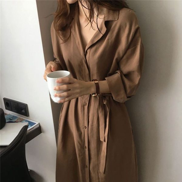 

shirt dress women clothing ladies 2019 casual summer autumn long sleeve sashed single twill breasted solid women dresses designer clothes, Black;gray