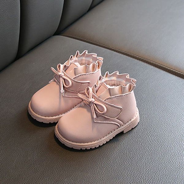 

winter toddler shoes solid boots baby girls bowknot comfy warm short boots cute booties causal shoes 2019 botte enfant fille, Black;grey