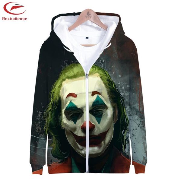 

joker мђжкой мода zip jacket trend joker мђжкой новй 3d поѬ zip jacket, Black