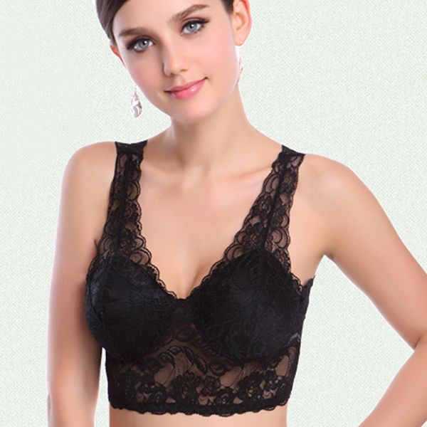 

new fashion selling seamless wire lace push up bra beautiful vest back thin pad underwear bralette sutia, Red;black