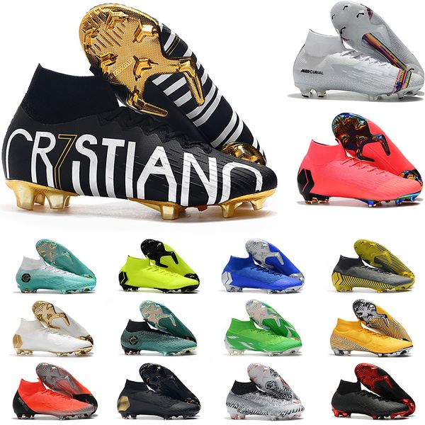 

2019 mercurial superfly vi soccer shoes 360 elite fg kj 6 xii 12 cr7 se ronaldo neymar mens women boys outdor football boots cleats us3-11