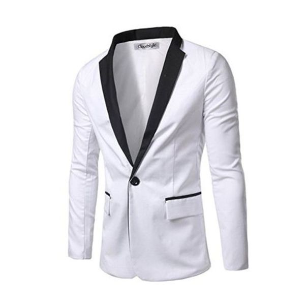 

men's jacket men's fashion casual blazer business office formal suit jacket ball party dress support custom, White;black