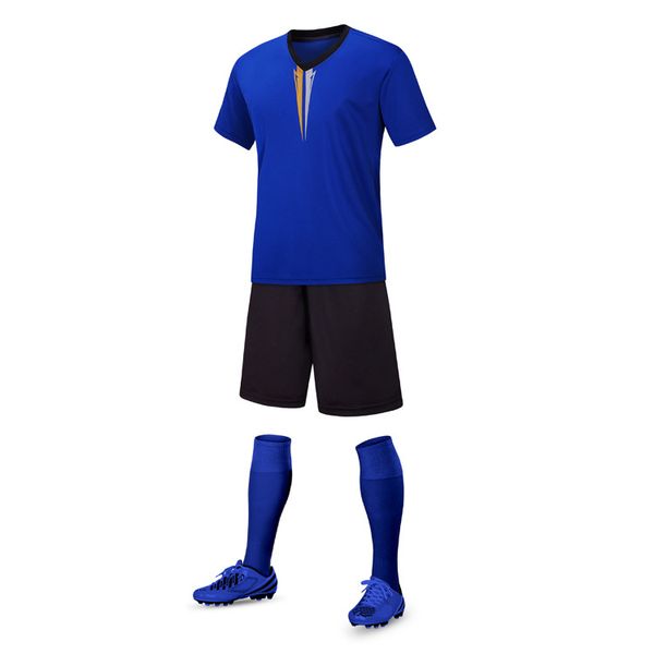

wholesale customized men football uniforms,mens kits sports clothes tracksuits discount boy football sets with shorts c06-19, Blue;black