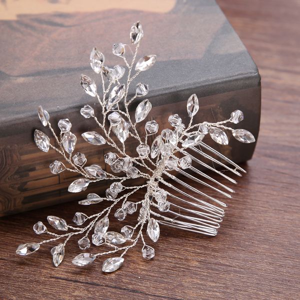 

fashion- silver crystal wedding hair combs new trendy handmade women bride hair jewelry optimal wedding headpieces accessories s918, Slivery;golden