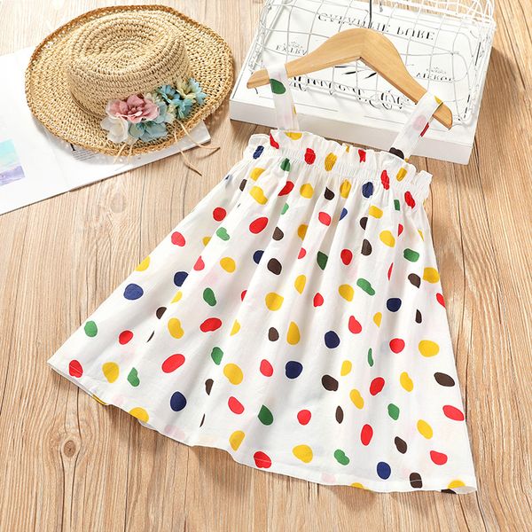 

2-7years girls suspender dress summer new vintage princess dress thin cotton dresses for girl kids toddler clothes, Blue