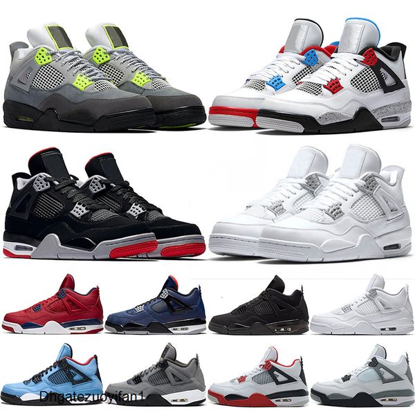 

stock 4 men basketball shoes 4s mens neon what the bred pure money black cat cool grey designer trainers sport sneaker size 41-47