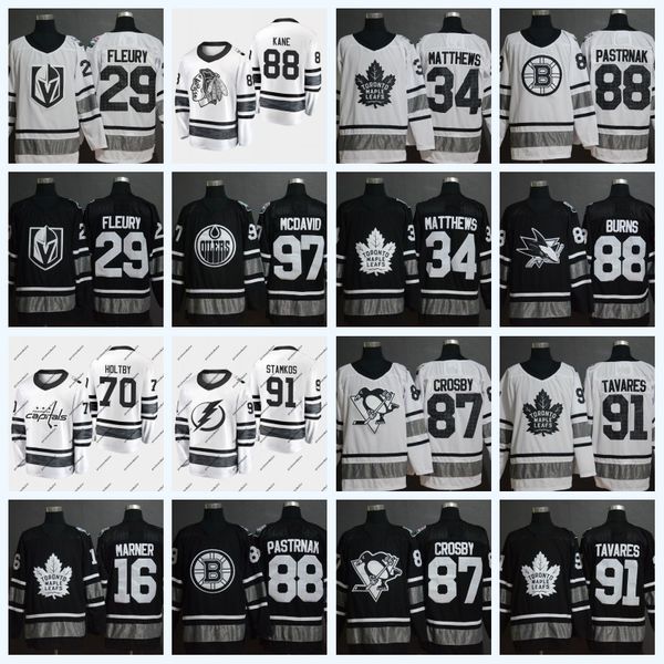 

88 David Pastrnak 16 Mitch Marner 29 Marc-Andre Fleury 87 Sidney Crosby 91 Tavares 88 Brent Burns 97 McDavid 2019 All-Star Game Jersey