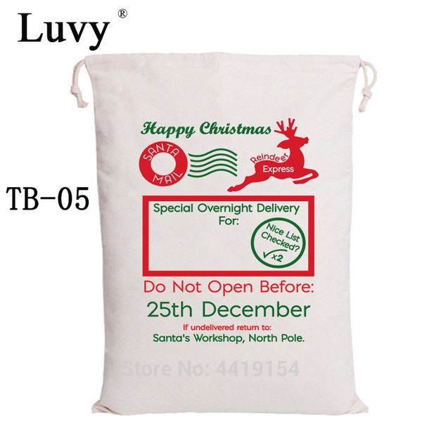 

luvy santa sacks 50pcs drawstring canvas bag christmas candy bag party decoration large santa claus kids toy gift customized