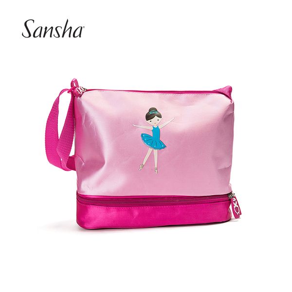 

sansha girls pink small ballet dance bag with adjustable strap gym sports bag for kids girls 7l 92ag0002
